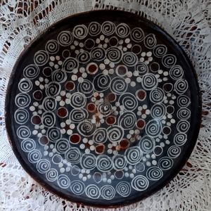 Vintage Mexican Clay Pottery Plate/shallow bowl